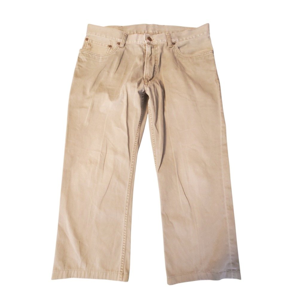 Polo Ralph Lauren 650 Straight Leg Khaki Pants Mens 34x24 Cotton Twill